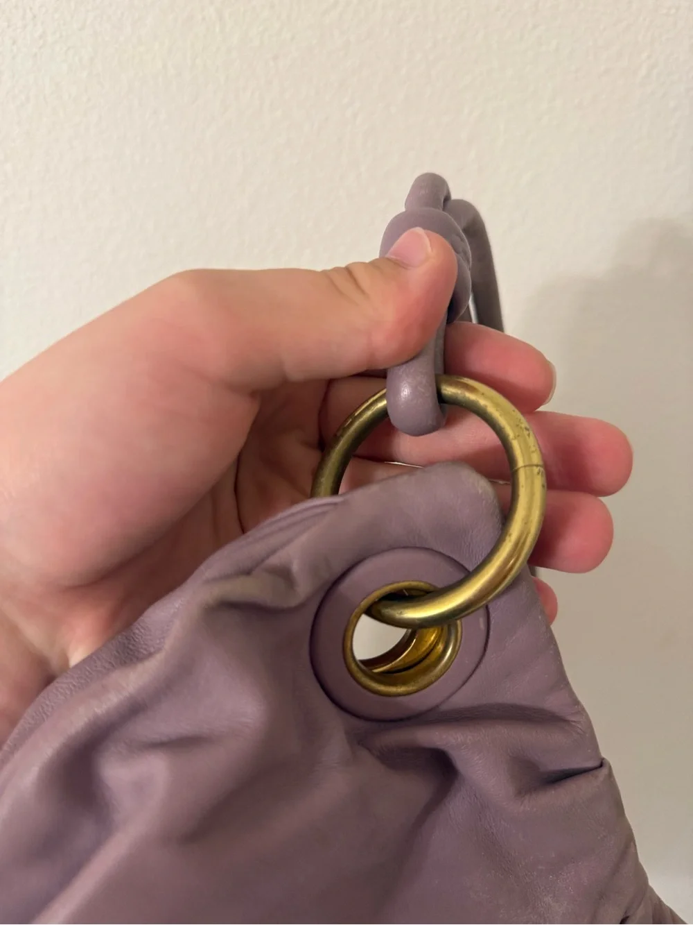Rare Coach light purple leather shoulder bag, hobo/y2k USED!